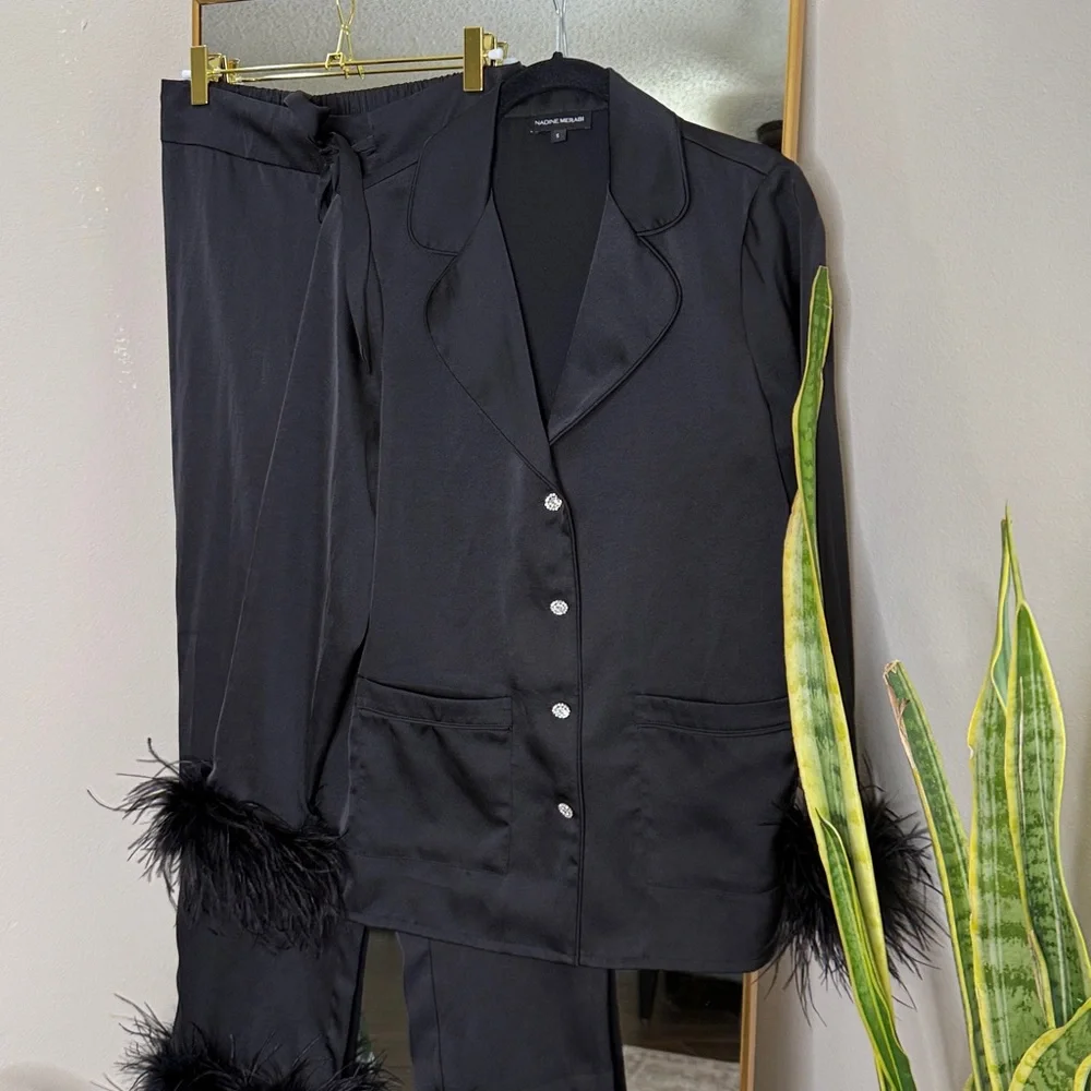 Nadine Merabi Darcie black pajamas NWOT